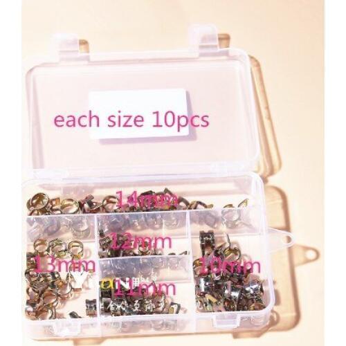 50Pcs 10-14mm for choose Fuel Spring Clip Vacuum Silicon Hose Clamp Autos Autos Spring Clip Fuel Oil Water Hose Pipe Tube Clamp