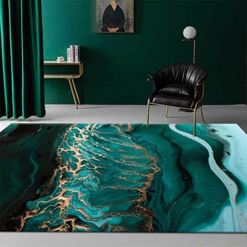 Green Seawater Abstract Carpet Living Room Modern Luxury Bedroom Rug Bedside Soft Carpet Non-slip Rugs For Chairs Doormat