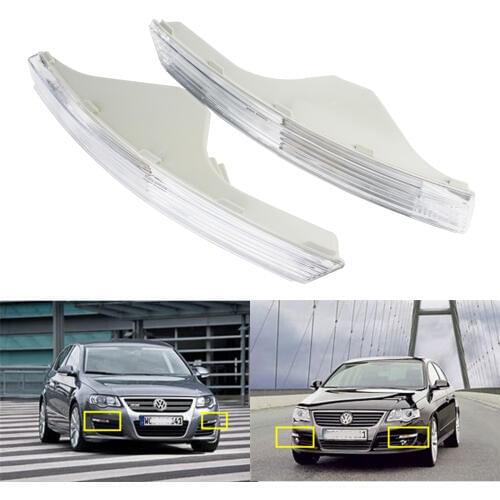 ANGRONG Front Bumper Indicator Turn Signal Light Lamps L&R No Bulb For VW Passat 3C B6 05-10