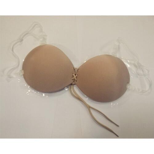 Sexy Invisible bra 3cm thick Self-Adhesive Strapless Silicone Breast Push up Bra with Clear Straps Size A B C D