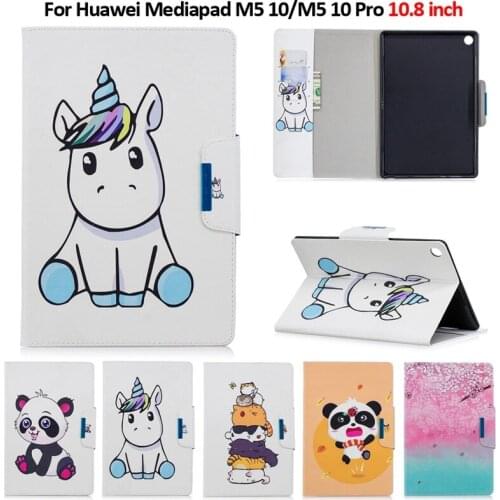 Coque For Huawei MediaPad M5 10.8 inch CMR-AL09/W09/W19 Cute Unicorn Panda Cartoon Tablet For Huawei Mediapad M5 10 Pro Cover