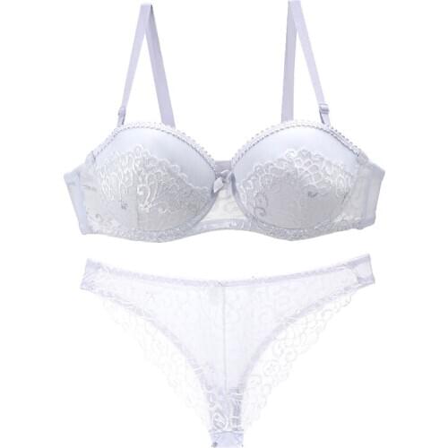 DaiNaFang New Sexy 34/75 36/80 38/85 40/90 AB Cup Bras Set Girls Lingerie Collection Gathers Adjustable Underwear For Womens