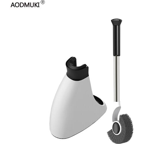 Home Toilet Brush cleaning Bathroom accessories Stainless Steel handle Holder Floor-standing With Base WC Decoration Set Tools