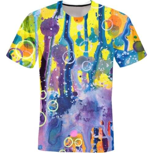 Mens T-shirt Summer Hot Sale Starry Sky Graffiti Short Sleeve 2021 High Quality Oversized T-shirt