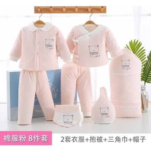 Cotton newborn clothes set newborn baby girl clothes newborn baby boy clothes set baby kleding 8 pieces winter baby set hot sale