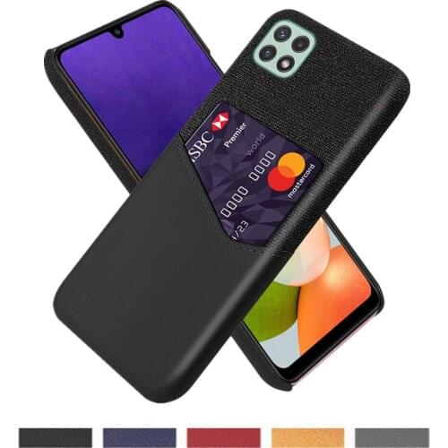 Febric Card Holder Cover For Samsung A22 A82 5G S21 FE Coque Cloth Texture Antiskid Case For Galaxy Quantum 2 M21s M62 F62 Funda