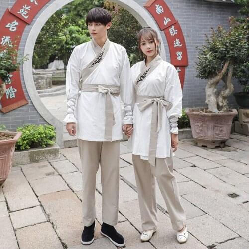 Jacket cross collar short pants Han suit men and women Song Dynasty ancient suit martial arts Kungfu spring and summer