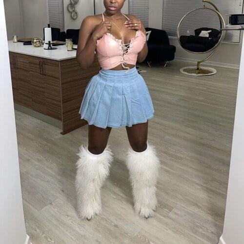 Mgzooislvn Denim Skirts For Women