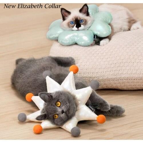 Fashion Anti-Bite Lick Cat Collar Surgery Wound Healing Cat Dogs Pet Protective Elizabeth Collar Dog Neck Cone Recovery Circle