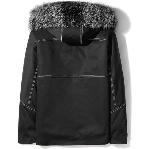 2020 Winter Jacket Men Parka Real Fur Coat Warm Mink Fur Liner Short Mens Mink Coat Fox Fur Collar D73A1910 KJ3749