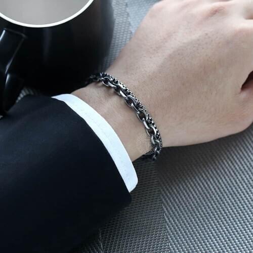Davieslee Bracelet For Men Women Cable Box Link Double Chain Silver Color Stainless Steel Adjustable Mens Bracelet DDB11
