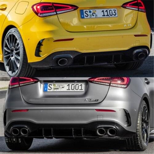 For Mercedes Benz A Class W177 Sedan A180 A200 A250 A35 AMG Rear Bumper Sticker Trim Cover Fender Flicks Canards Car Styling