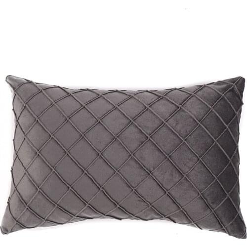 Soft Velvet Decorative Throw Pillows Covers 30x45CM Luxury Plaid Rectangle Cushion Case Pillow Shell for Sofa Bedroom Car