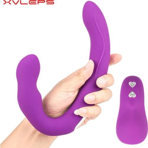 New Erotic Strapon Dildo Vibrator G Spot Clitoris Stimulator Lesbian Strap On Double Ended Dildo Adult Sex Toys for Women