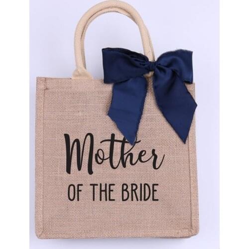 Personalized Burlap Tote Reusable Jute Tote Bridesmaid Beach Bag Custom Shopping Bag Bridesmaid Gift Bag Wedding Bridal Favor
