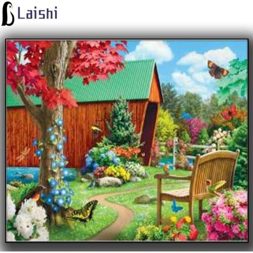 Today’s new, limited-time special offer,Manor landscape, Handmade gifts for children diamond paintings for home decoration