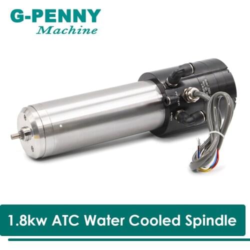 Water Cooled Spindle 1.8kw 220v ATC Spindle Motor Automatic tool Installation diameter 61.9mm Reducing sleeve 3.175/4/6