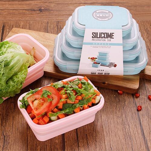 Silicone Lunch Box Silicone Lunch Box Lunch Box Bento Boxes Microwave Dinnerware Food Storage Container Foodbox Camping Supplies