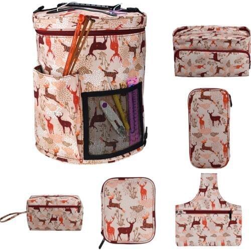 KOKNIT Crochet Hooks Thread Yarn Storage Bag DIY Organizer Holder Wool Crochet Hooks Knitting Needles Sewing Set DIY Storage Bag