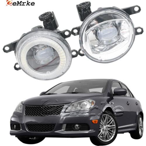 2in1 LED Angel Eye Daytime Running Lights DRL + Cut-Line Lens Fog Lights Lamp for Suzuki kizashi 2010 2011 2012 2013 2014 2015