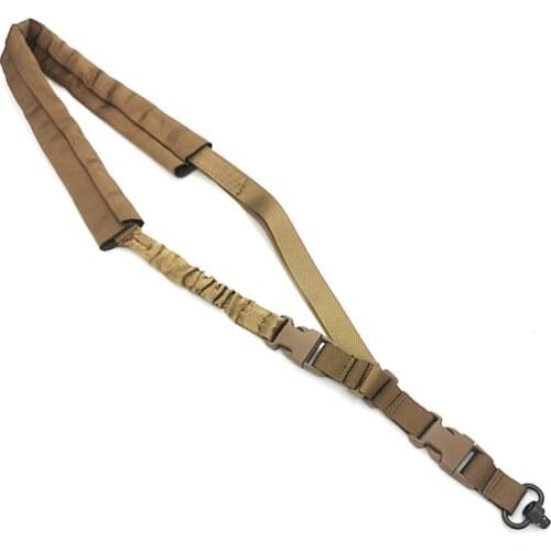 Tactical QD Quick Release Detachable Single One Point Gun Sling Strap Shoulder Bungee Cord Hunting Outdoor Airsoft Accessories