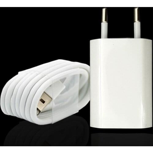 USB Charger Kit 1M Cable AC Power Wall Charger Cable For iPhone 12 11 Pro XS Max X XR 8 7 5 6 6s Plus Charging Cord Data Charger