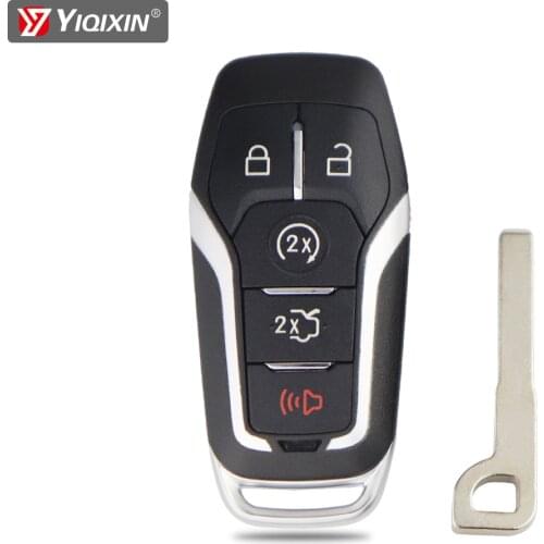 YIQIXIN 5 Buttons Remote Folding Car Key Shell For Ford Edge Explorer Kuga Kuka Mustang Fusion Mondeo 2015 2016 2017 HU101 Blade