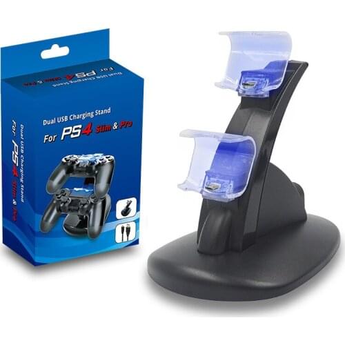 Controller Charger Dock Charging Stand Station Cradle LED Dual USB PS4 for Sony Playstation 4 PS4 / PS4 Pro /PS4 Slim Controller