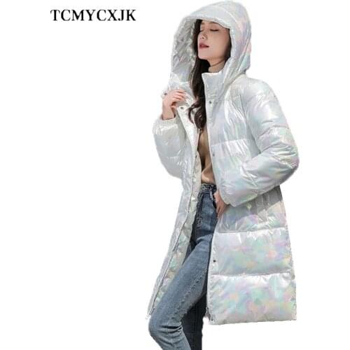 Colorful Down Padded Jacket 2021 Women Winter Cloths New Detachable Hooded Jacket Mid-length Korean Fashion Loose Woman Coat