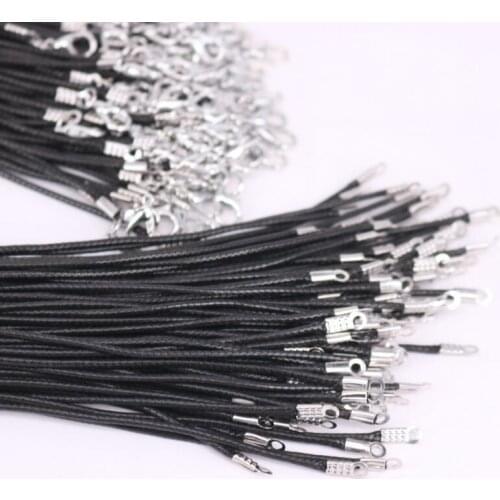 10PCS/Lot 1.5mm Black Brown Colorful Leather Cord Adjustable Braided 45cm Rope For DIY Necklace Bracelet Jewelry Making Findings