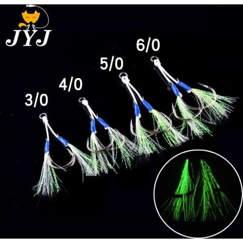 2bags/lot 3/0 4/0 5/0 6/0 Fish Hook Jig Hook High Carbon Steel Fishhooks professional PE Line boat fishing Fish Hooks