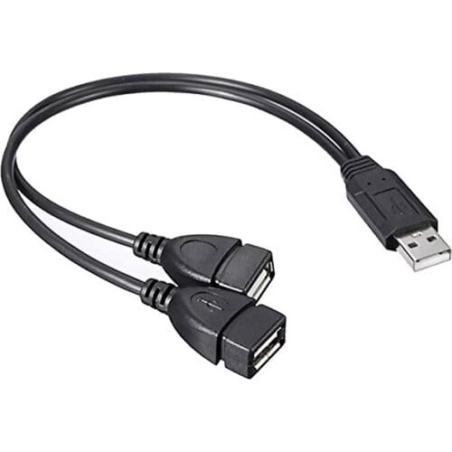 30cm Data Cables USB2.0 Male Dual USB Female Portable Hot Selling Durable Simple Solid USB Charging Power Cable Y Splitter