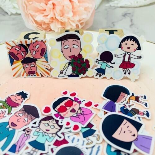40pcs Chibi Maruko essertt Decorative Stickers Adhesive Stickers DIY Decoration Diary Japa Stationery Stickers Children Gift