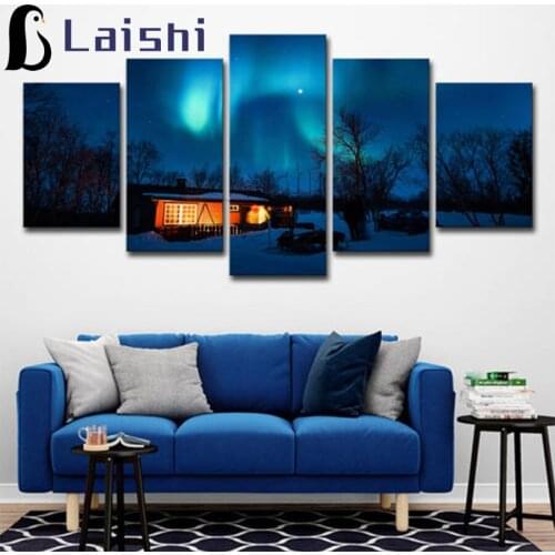 5pcs diamond painting Arctic hut scenery diy full square round drills diamond embroidey cross stitch diamond picture mosaic