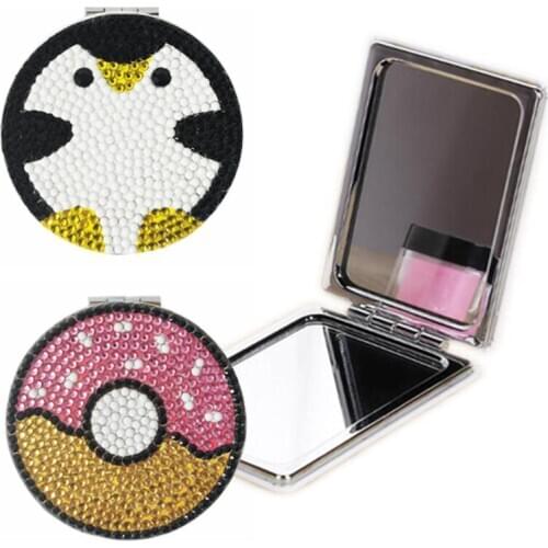 5D DIY Special Shaped Diamond Painting Ultra-thin Mini Makeup Mirror Double-sided drill Mosaic diamond Handmade Christmas Gifts