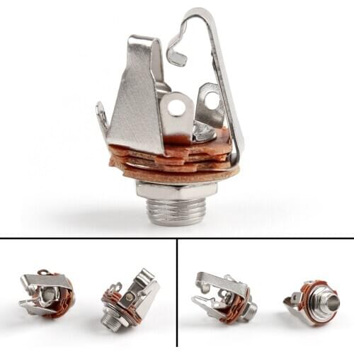 Areyourshop 20PCs 1/4" 6.35mm Stereo Bass Output Jack Female Solder 6.35 Connector Socket For Fender Guitar Accessories