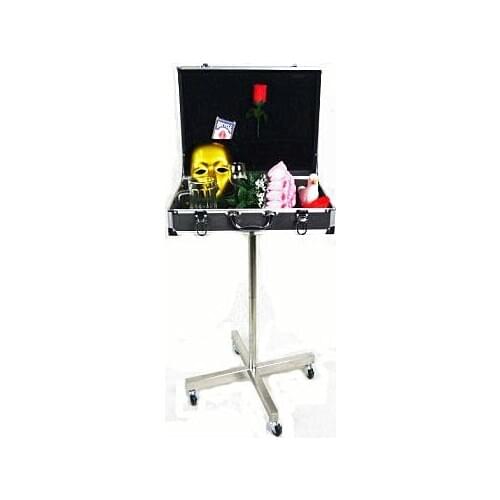 Black Aluminum Carrying Case Table (roller type stainless Steel Stents) Magic Tricks Magician Stage Accessories Gimmick Props