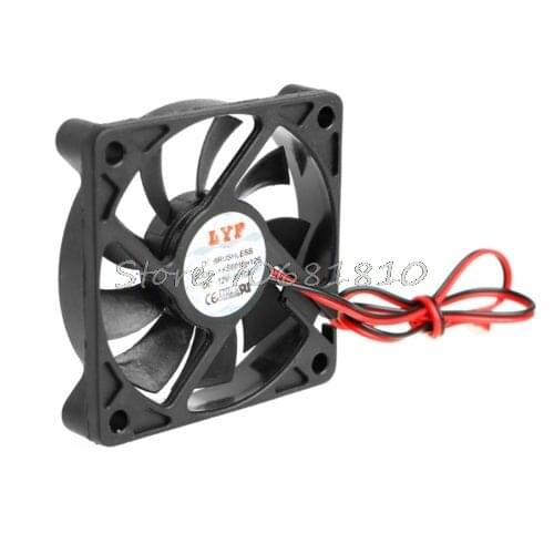 DC 12V 2Pin 60x60x10mm PC Computer CPU System SleeveBearing Cooling Fan 6010 Drop Shipping