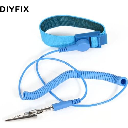 DIYFIX Anti Static ESD Wrist Strap Discharge Band Grounding Prevent Static Shock for Electronics Repair Work Tools