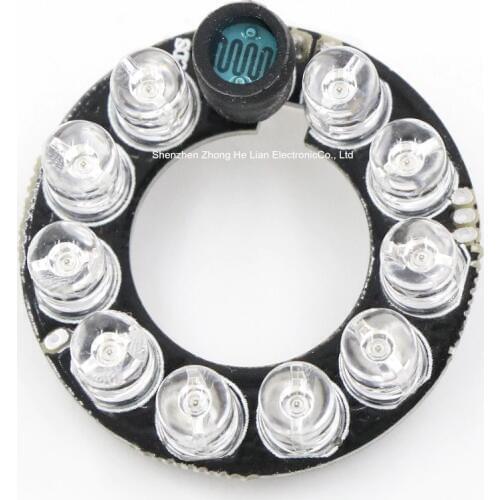 90 degrees CCTV Accessories infrared light 10 Grain IR LED board for Surveillance cameras night vision diameter 30mm