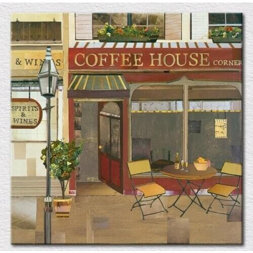 Canvas wall art Printed pictures impression oil painting art picture corner coffee house