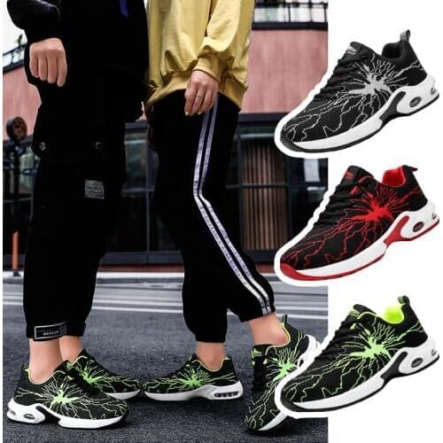 Air Cushion Couple Shoes for Men Large Size 36-45 Casual Sneakers Breathable Summer Mens Shoes Fashion Knit Mens Trainers