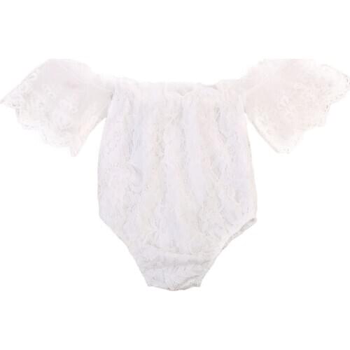 Kid Baby Girl Lace Off Shoulder Lace Bodysuit Jumpsuit Outfits Sunsuit Size 0-24M