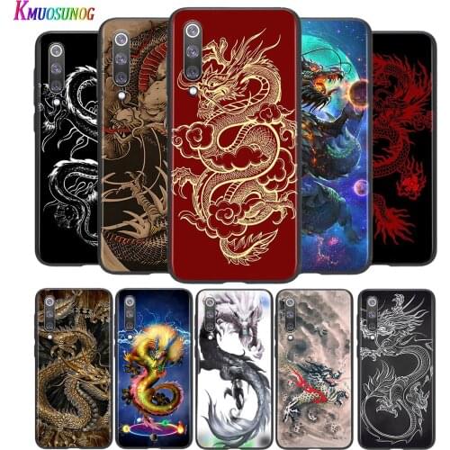 Mystic Dragon For Xiaomi Mi 8 9 10 11 10i 11i 10 10Pro 11Pro CC9 A3 9T 10T Lite Pro Se Ultra 5G Black Silicone Soft Phone Case