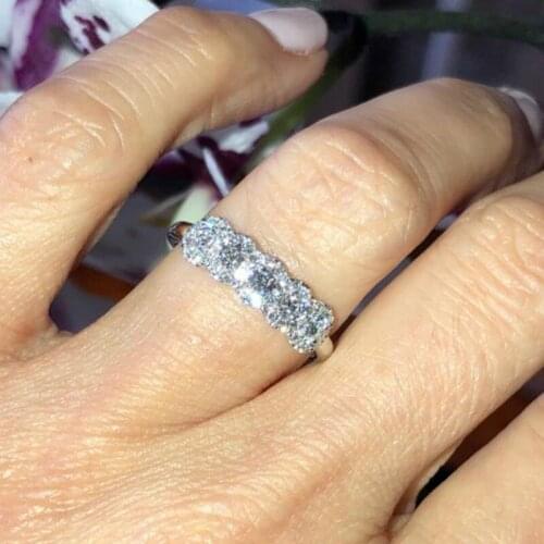 Fashionable Romantic 14K Platinum Gold Creative Female Ring Wedding Wedding Princess Love Ring SIZE 6-11