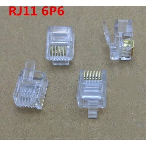 100 pcs RJ11 6P6C Modular Plug Telephone Connector