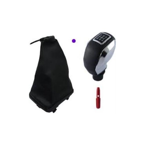 Gear Shift Knob Set Sport Model Type Black Color Leather with Gray Frame For Fiat Linea For 5 Speed