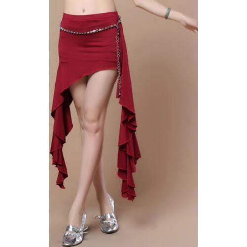 New Sexy Women Belly Oioninos Dancing Performance Hip Falda Scarf Belt Milk Silk Wave Tassel Skirt Dancing Costumes H