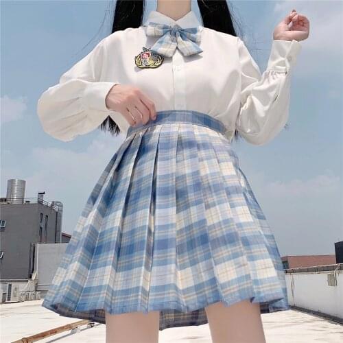 New Summer Women Skirts 2021 High Waist Girls Pleated Skirt Korean Japanese Style Ladies JK Sweet Plaid Mini Skirts for Women
