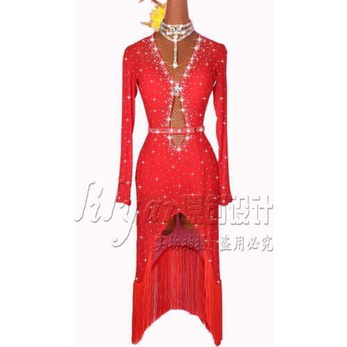 Latin Dance Dress Women Salsa Costumes Latin Dresses long fringe latin dress ringe Charleston Flapper Great Gatsby Stage dress